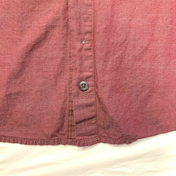 Rock & Republic Button Up Shirt Short Sleeve Cotton Flap Pockets Maroon XL NWOT - Picture 8 of 12